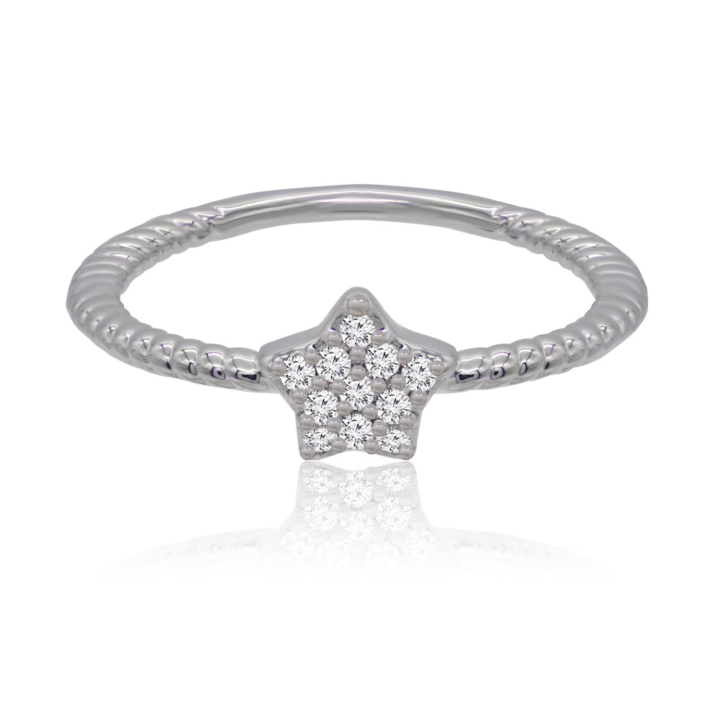 Twinkle Star Texture Band Ring